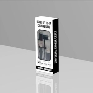 3 feet 3 in 1, USB Type-a to C, Lightning, Micro Charging Cable for iPhone iPad